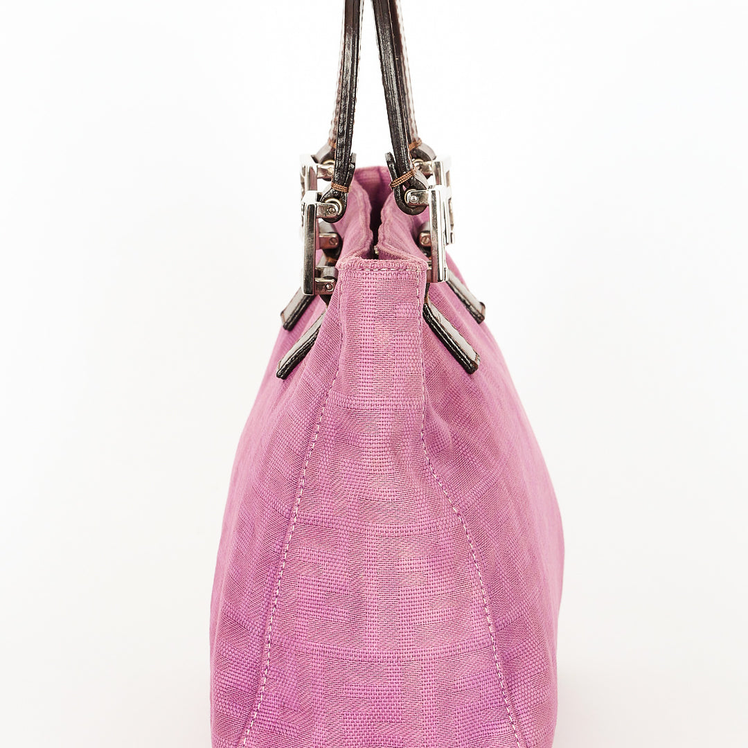 Fendi Zucca Top Handle Tote Purple