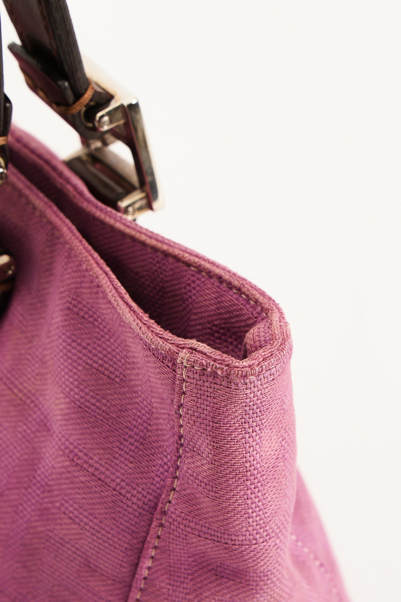 Fendi Zucca Top Handle Tote Purple