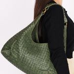 Bottega Veneta Intrecciato Shoulder Bag Green