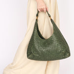 Bottega Veneta Intrecciato Shoulder Bag Green