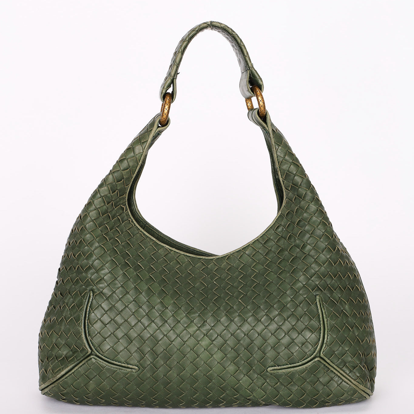 Bottega Veneta Intrecciato Shoulder Bag Green