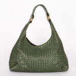 Bottega Veneta Intrecciato Shoulder Bag Green