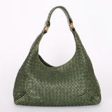 Bottega Veneta Intrecciato Shoulder Bag Green