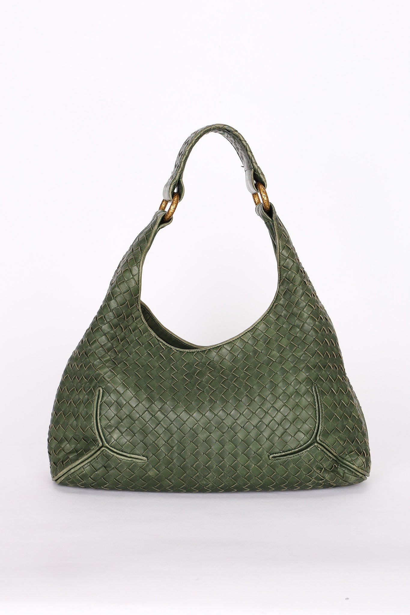 Bottega Veneta Intrecciato Shoulder Bag Green
