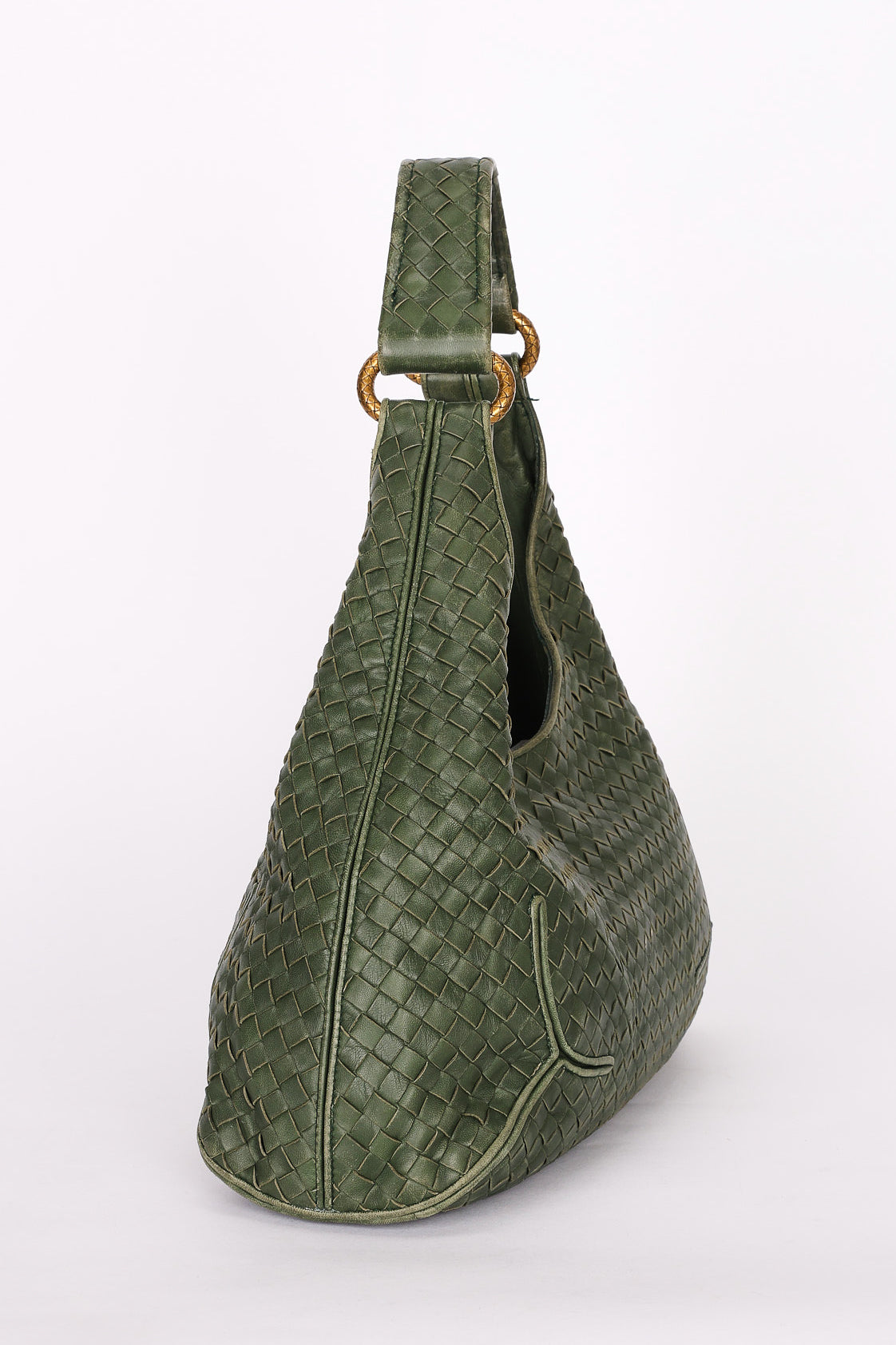 Bottega Veneta Intrecciato Shoulder Bag Green