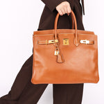 Hermès Birkin 35 Gold Courchevel Retourne 1996 GHW