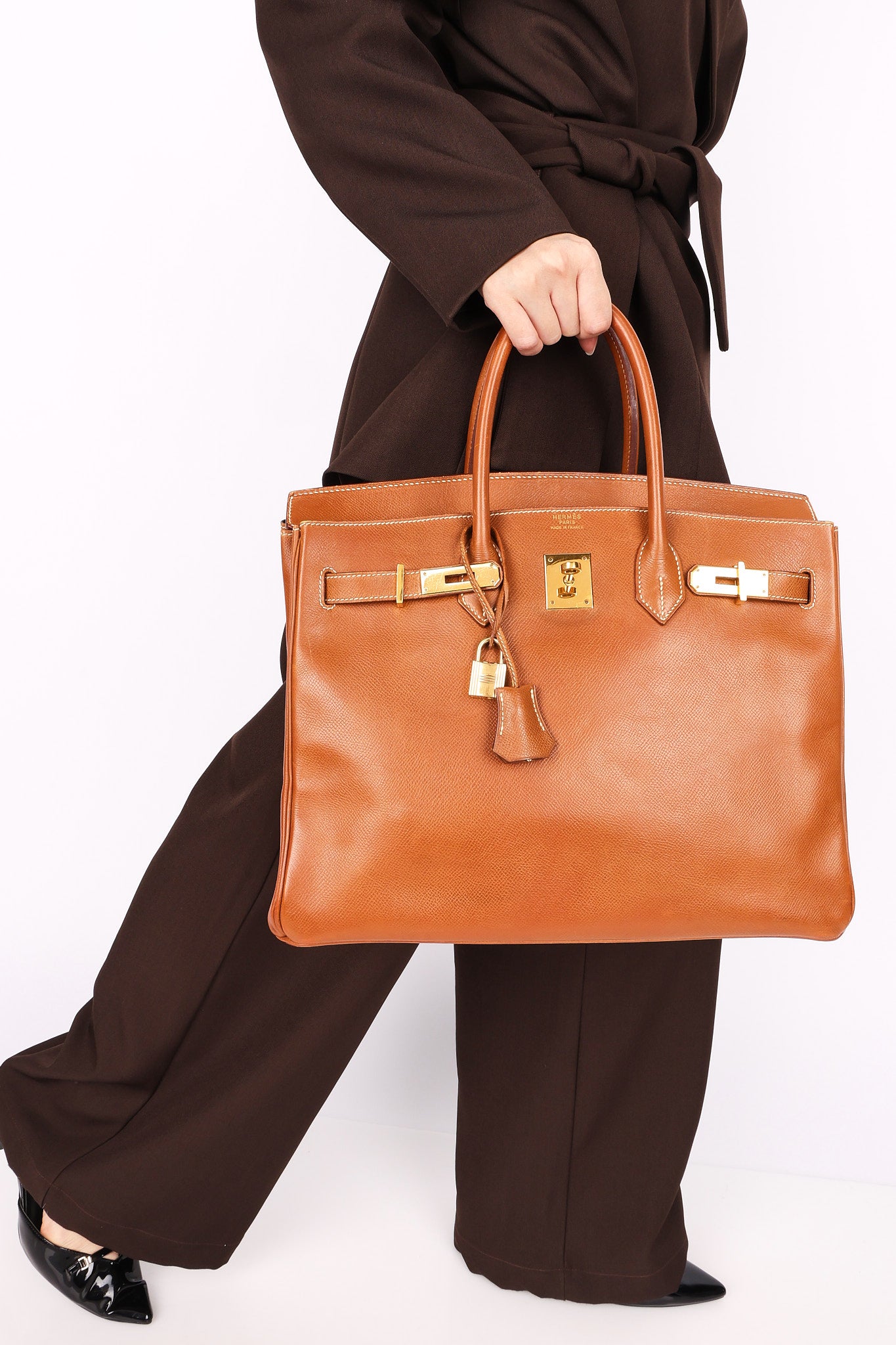 Hermès Birkin 35 Gold Courchevel Retourne 1996 GHW