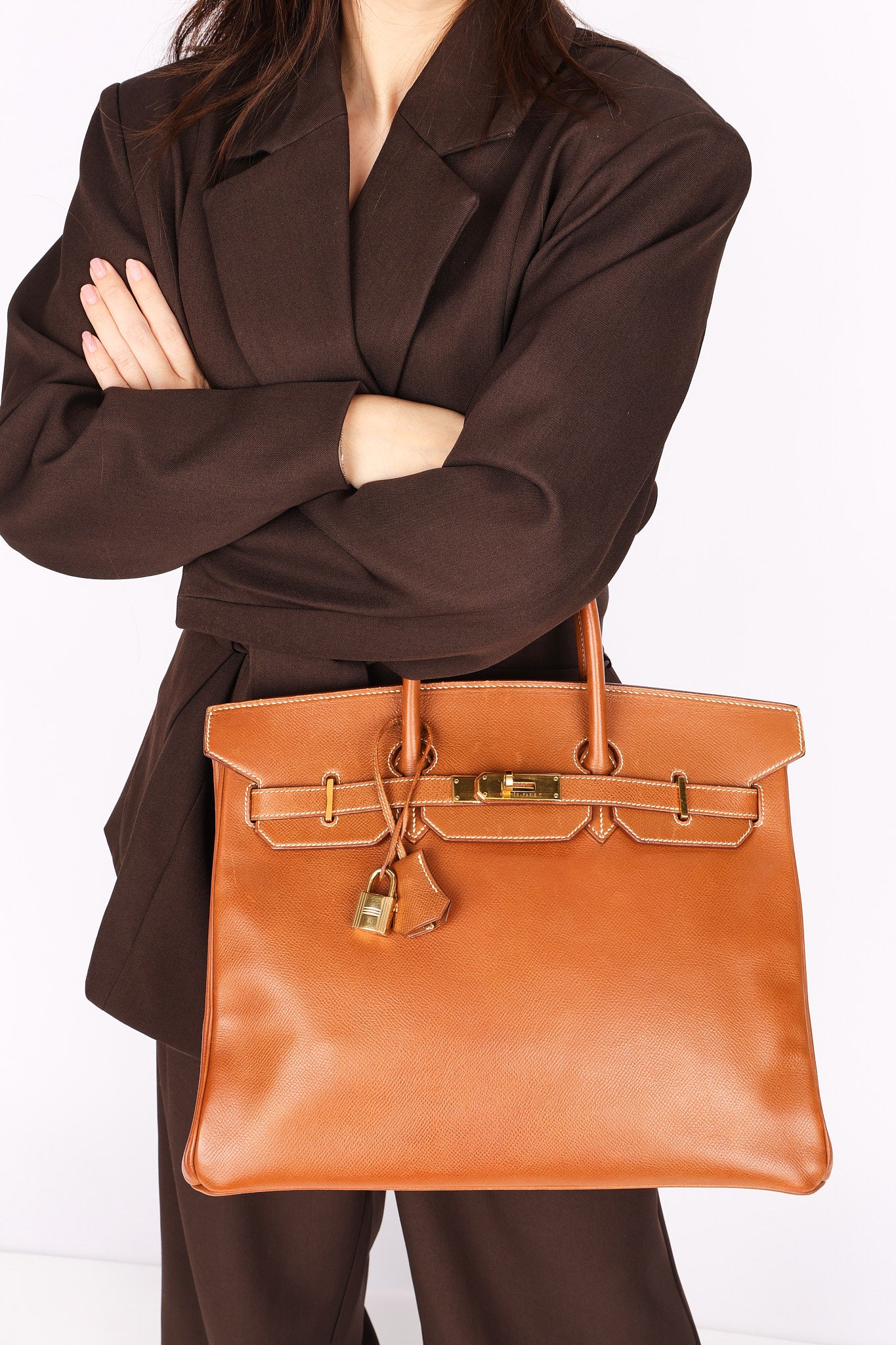 Hermès Birkin 35 Gold Courchevel Retourne 1996 GHW