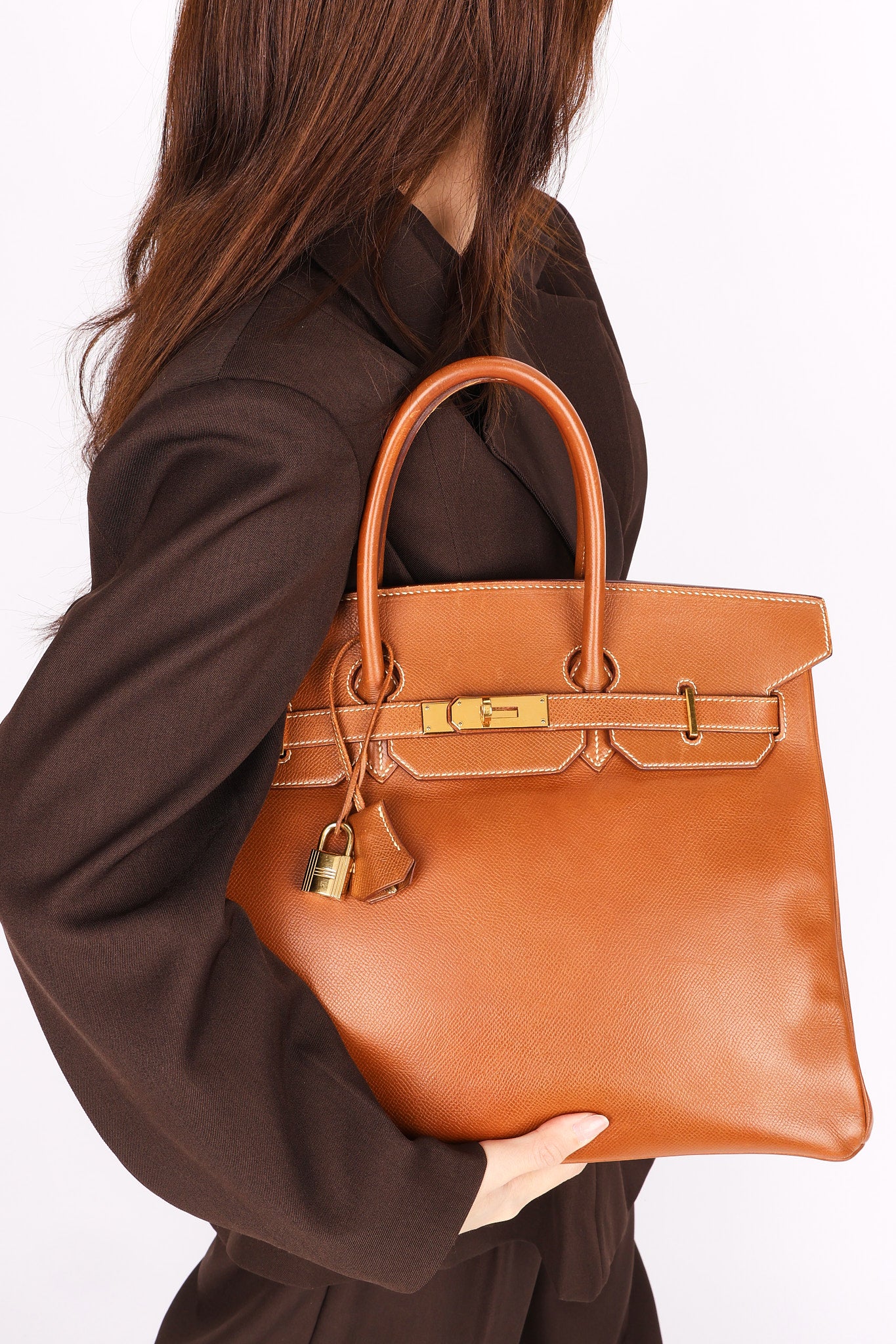 Hermès Birkin 35 Gold Courchevel Retourne 1996 GHW