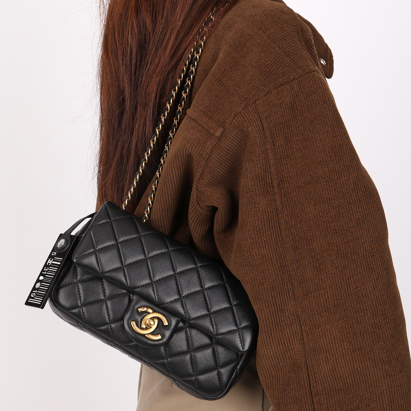 Rare Chanel "Meat Package" Mini Rectangle Black Lambskin AGHW