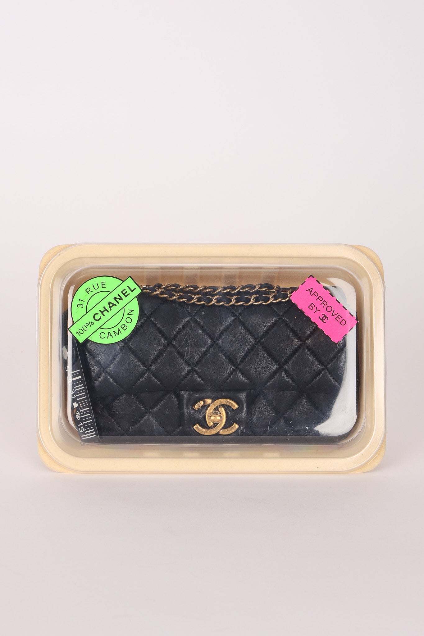 Rare Chanel "Meat Package" Mini Rectangle Black Lambskin AGHW
