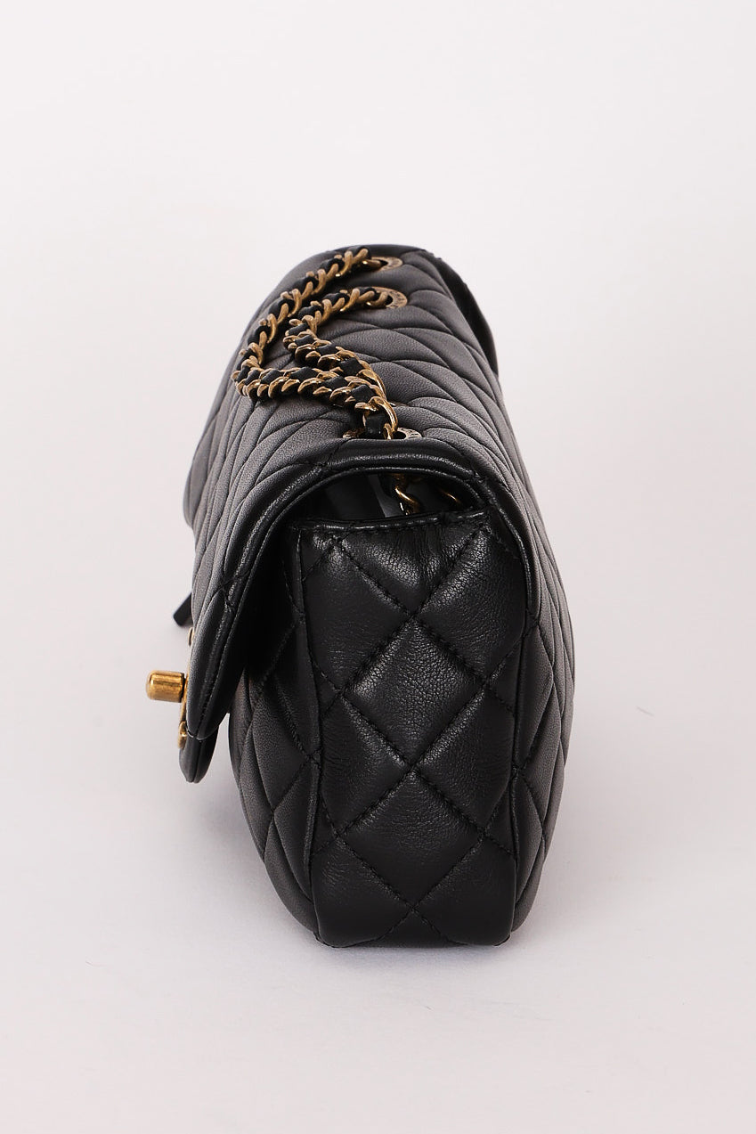 Rare Chanel "Meat Package" Mini Rectangle Black Lambskin AGHW