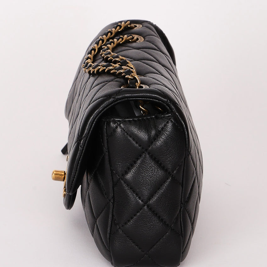 Rare Chanel "Meat Package" Mini Rectangle Black Lambskin AGHW