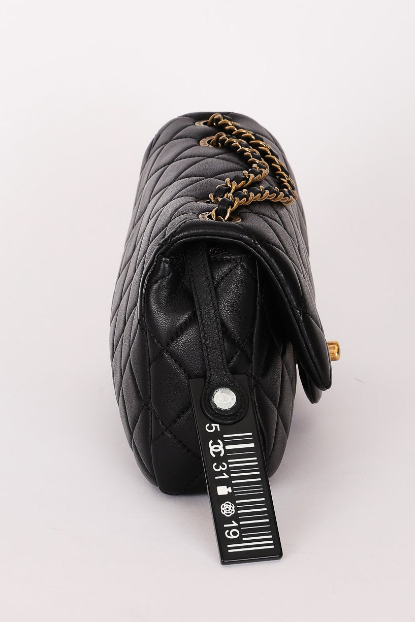 Rare Chanel "Meat Package" Mini Rectangle Black Lambskin AGHW