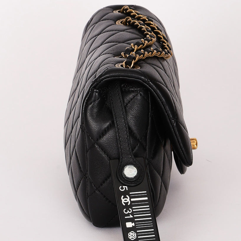 Rare Chanel "Meat Package" Mini Rectangle Black Lambskin AGHW