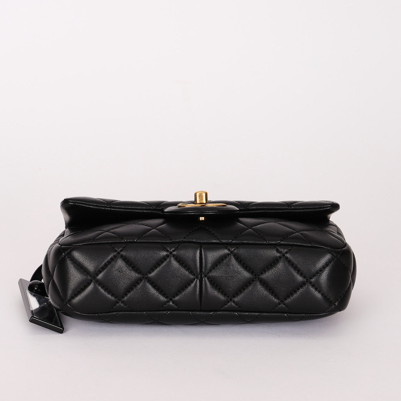 Rare Chanel "Meat Package" Mini Rectangle Black Lambskin AGHW