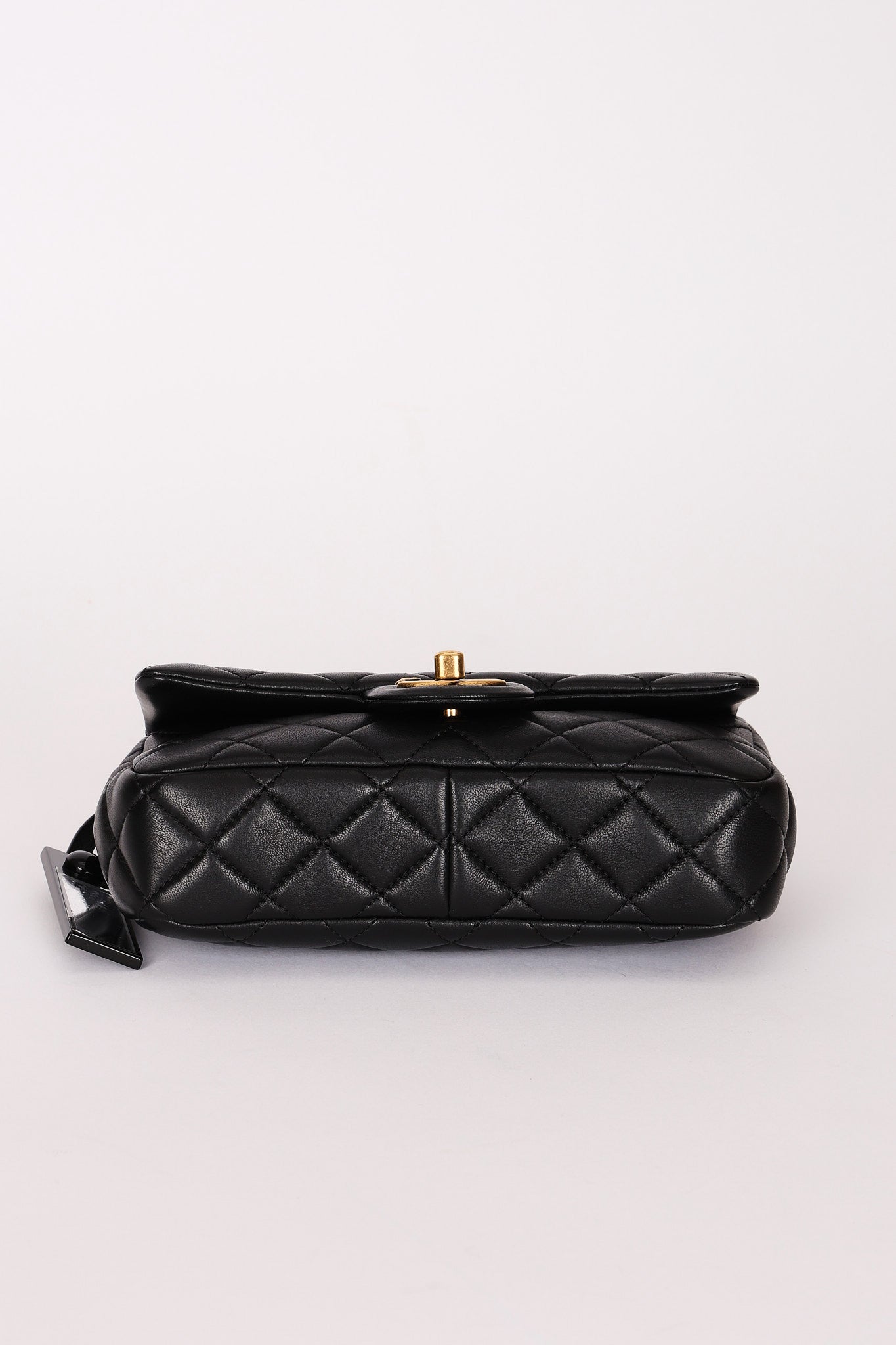 Rare Chanel "Meat Package" Mini Rectangle Black Lambskin AGHW