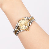 Rolex Datejust 26mm 6917 Champagne Diamond Dial Fluted Bezel Two Tone Yellow Gold Jubilee Bracelet