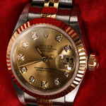 Rolex Datejust 26mm 6917 Champagne Diamond Dial Fluted Bezel Two Tone Yellow Gold Jubilee Bracelet