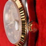 Rolex Datejust 26mm 6917 Champagne Diamond Dial Fluted Bezel Two Tone Yellow Gold Jubilee Bracelet