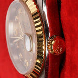 Rolex Datejust 26mm 6917 Champagne Diamond Dial Fluted Bezel Two Tone Yellow Gold Jubilee Bracelet