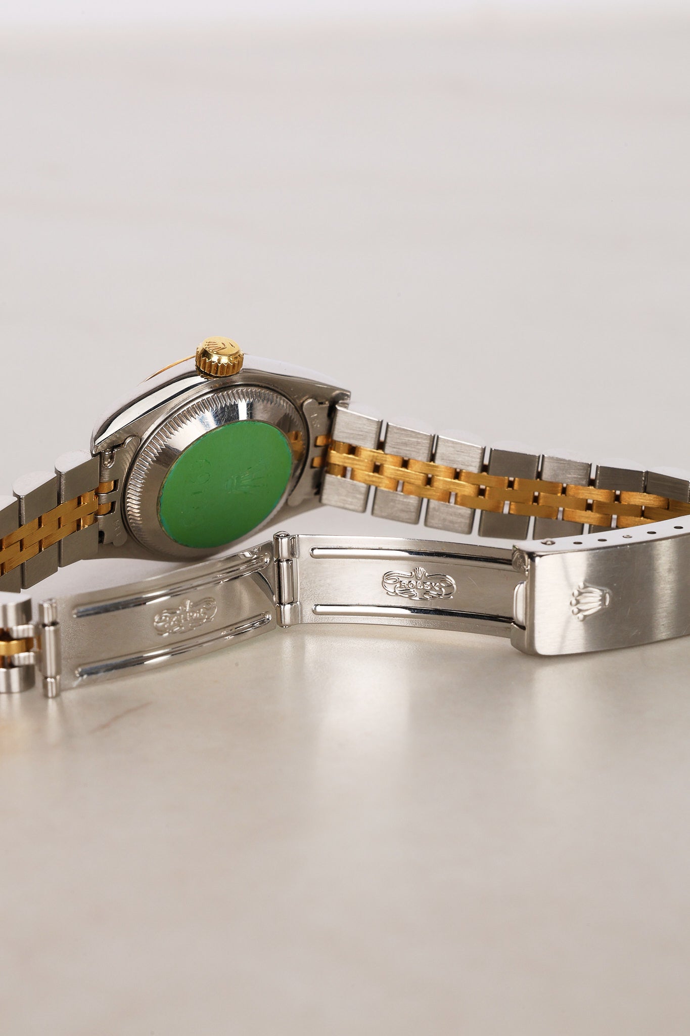 Rolex Datejust 26mm 6917 Champagne Diamond Dial Fluted Bezel Two Tone Yellow Gold Jubilee Bracelet