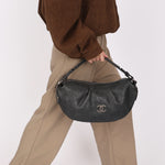 Chanel Small Outdoor Ligne Shoulder Bag Black Caviar RHW