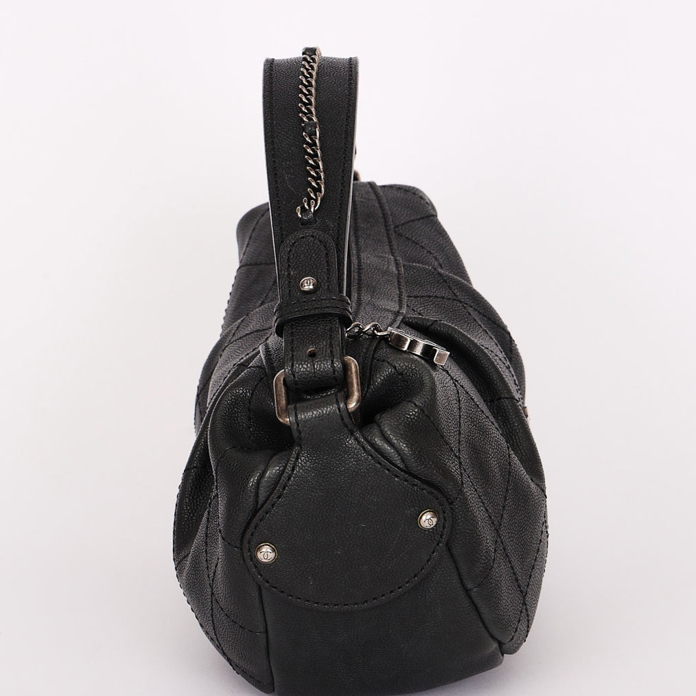 Chanel Small Outdoor Ligne Shoulder Bag Black Caviar RHW