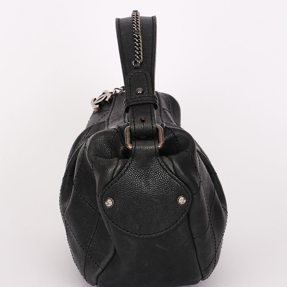 Chanel Small Outdoor Ligne Shoulder Bag Black Caviar RHW
