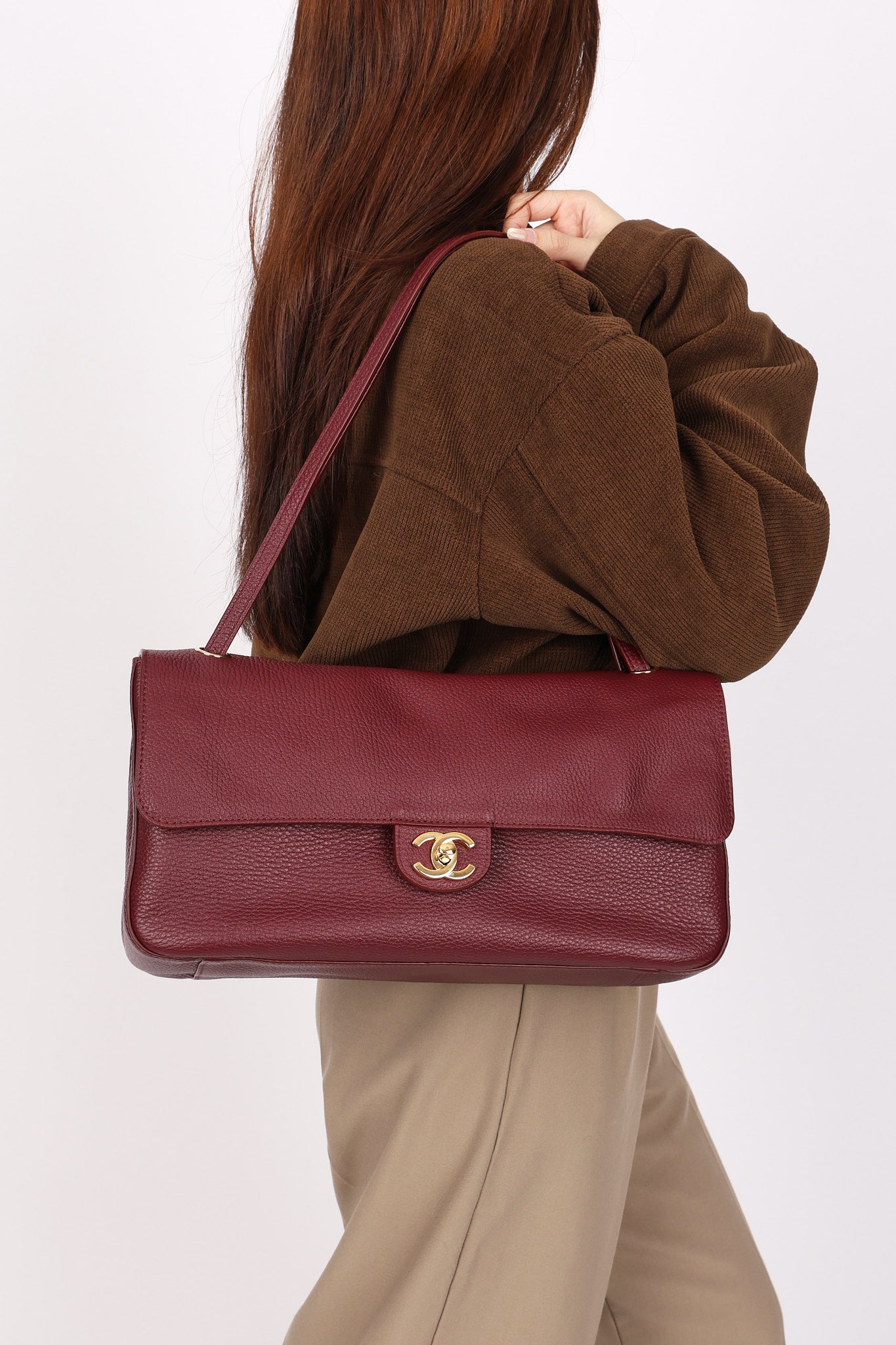 Chanel Small Souplissimo Maxi Single Flap Bordeux Calfskin