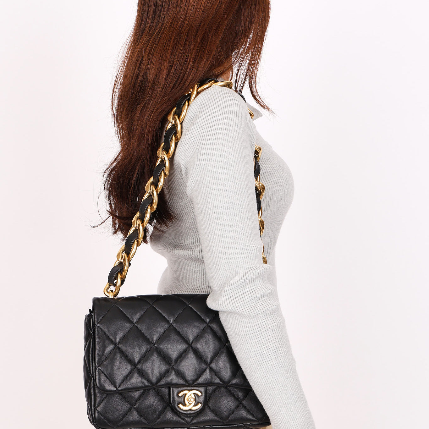 Chanel Large Funky Town Single Flap Black Calfskin AGHW