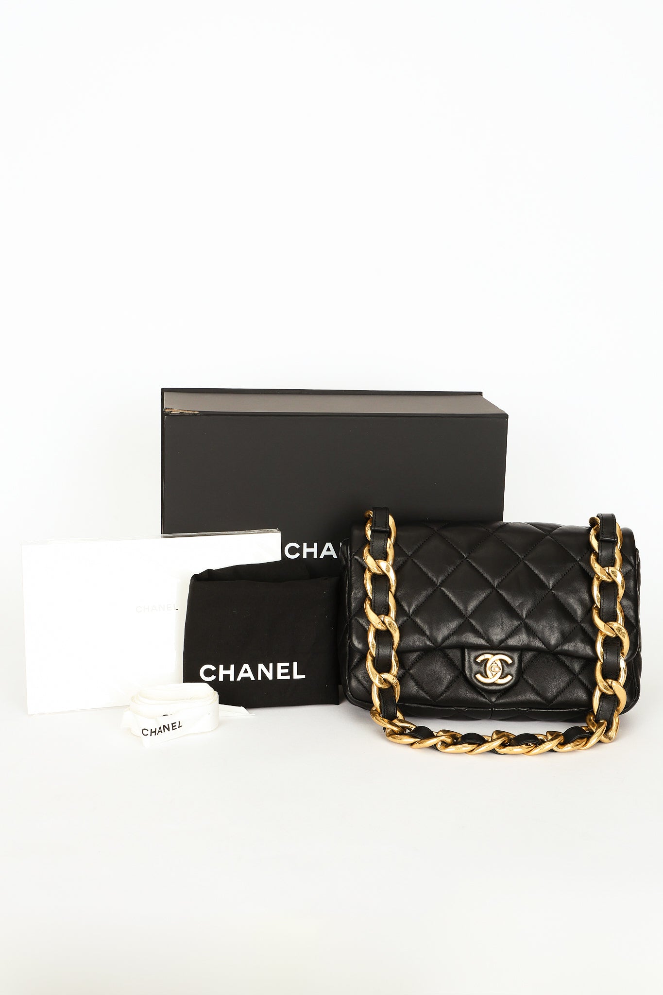 Chanel Large Funky Town Single Flap Black Calfskin AGHW
