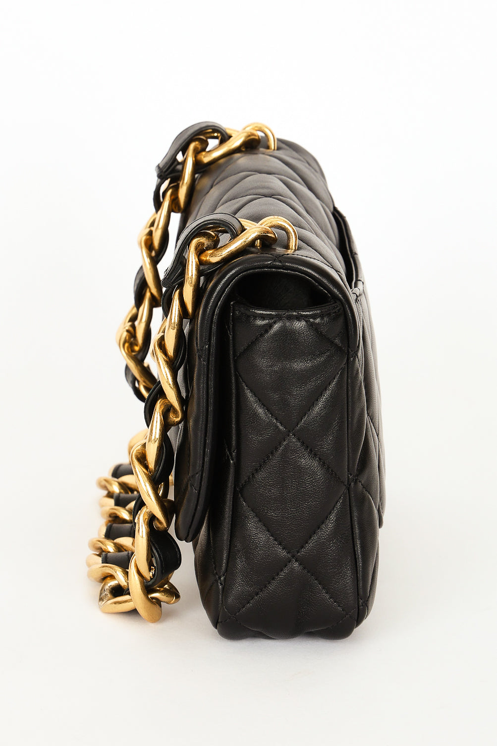 Chanel Large Funky Town Single Flap Black Calfskin AGHW