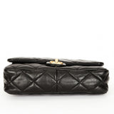Chanel Large Funky Town Single Flap Black Calfskin AGHW