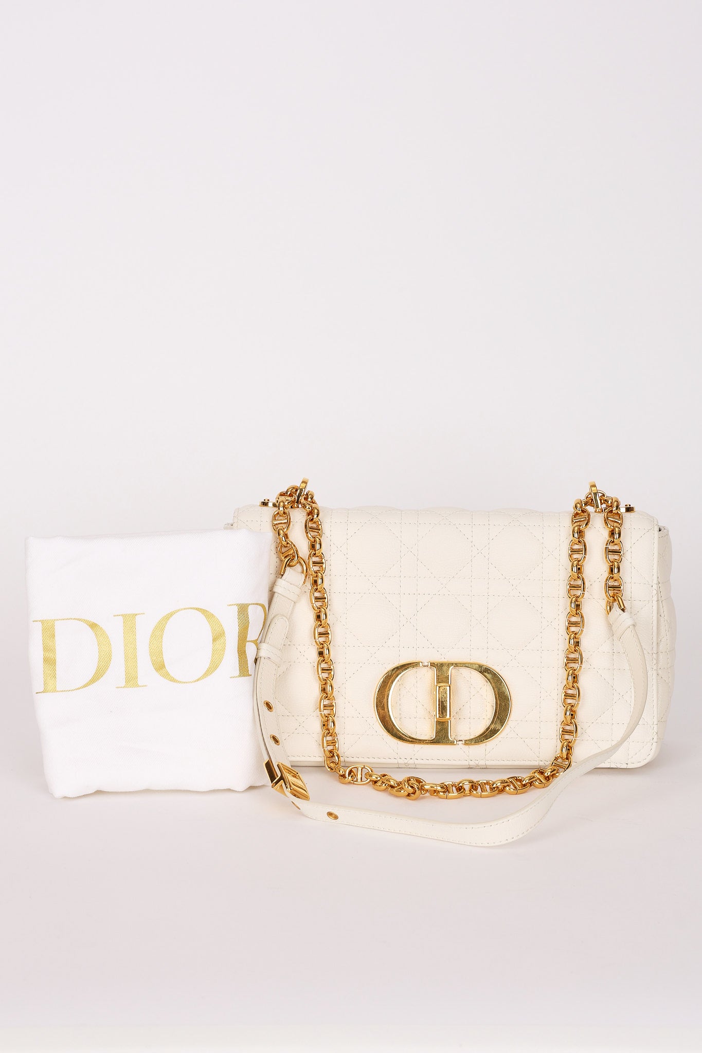 Christian Dior Medium Caro Bag White
