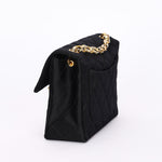 Chanel Mini Square Flap Bijoux Chain Black Satin 1991 24K GP