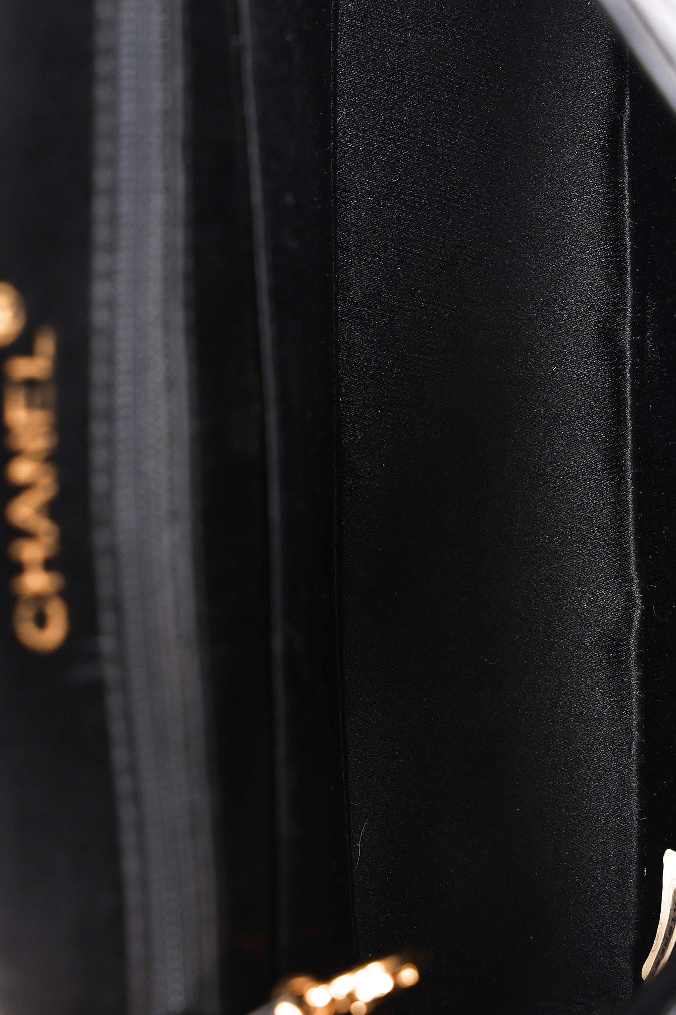 Chanel Mini Square Flap Bijoux Chain Black Satin 1991 24K GP