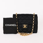 Chanel Mini Square Flap Bijoux Chain Black Satin 24K GP