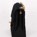 Chanel Mini Square Flap Bijoux Chain Black Satin 24K GP