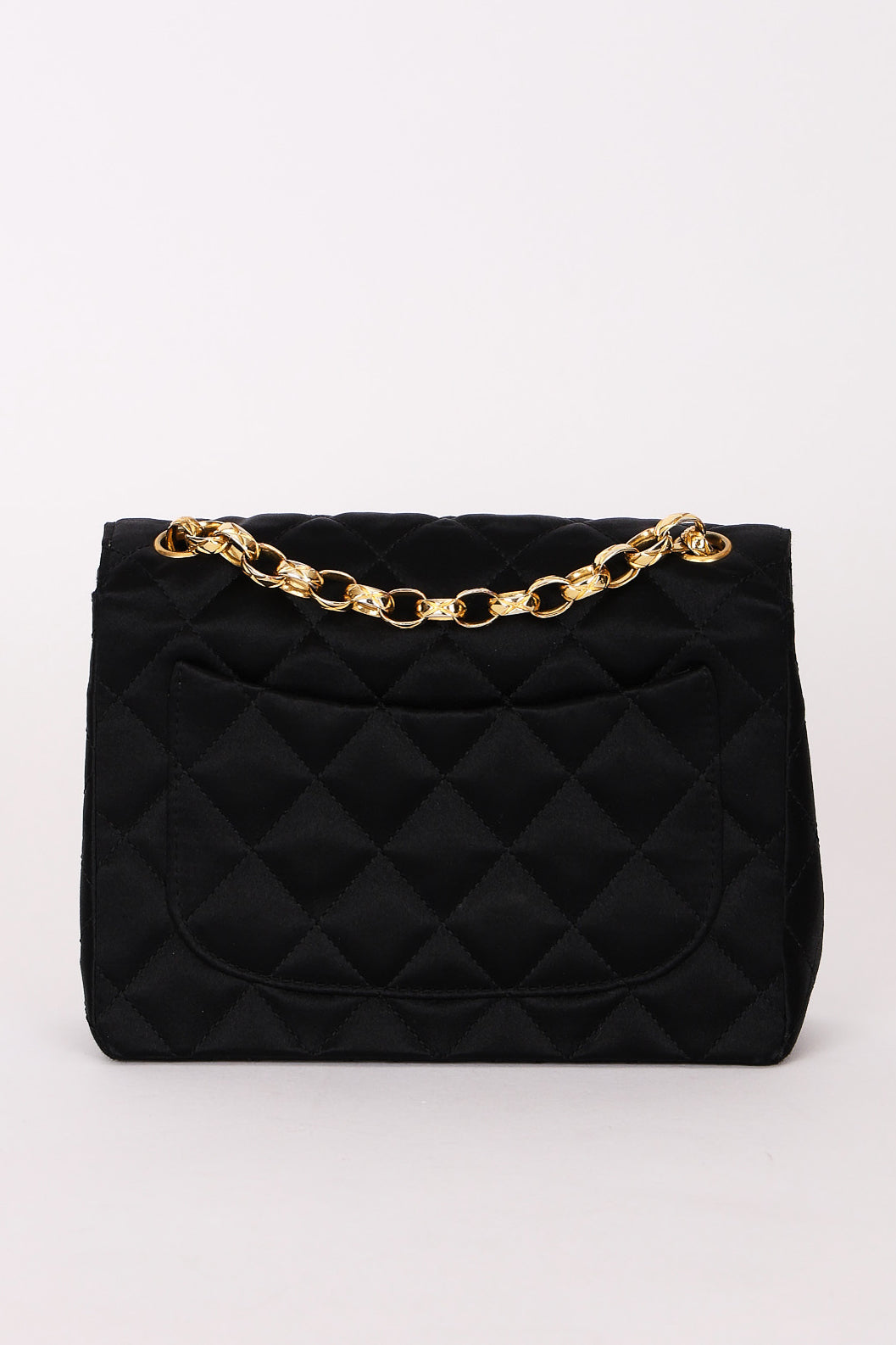 Chanel Mini Square Flap Bijoux Chain Black Satin 24K GP