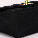 Chanel Mini Square Flap Bijoux Chain Black Satin 24K GP