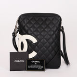 Chanel Cambon Line Crossbody Bag Black Calfskin SHW