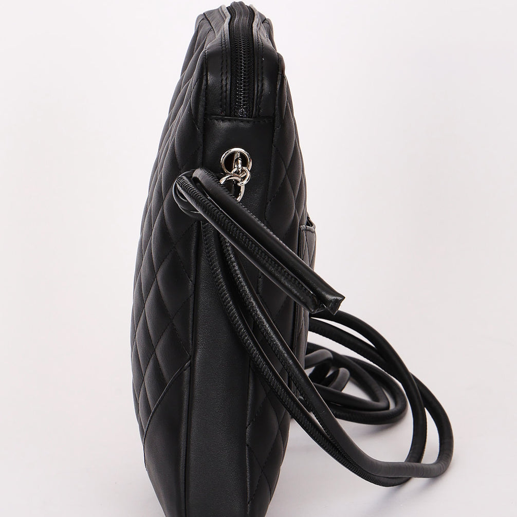 Chanel Cambon Line Crossbody Bag Black Calfskin SHW