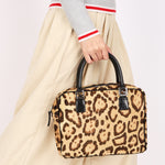 Fendi Leopard Print Ponyhair Top Handle Bag