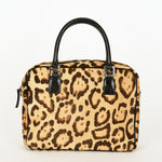Fendi Leopard Print Ponyhair Top Handle Bag