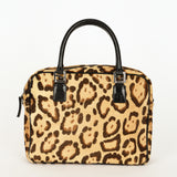 Fendi Leopard Print Ponyhair Top Handle Bag