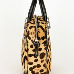 Fendi Leopard Print Ponyhair Top Handle Bag