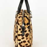 Fendi Leopard Print Ponyhair Top Handle Bag