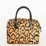 Fendi Leopard Print Ponyhair Top Handle Bag