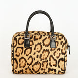 Fendi Leopard Print Ponyhair Top Handle Bag